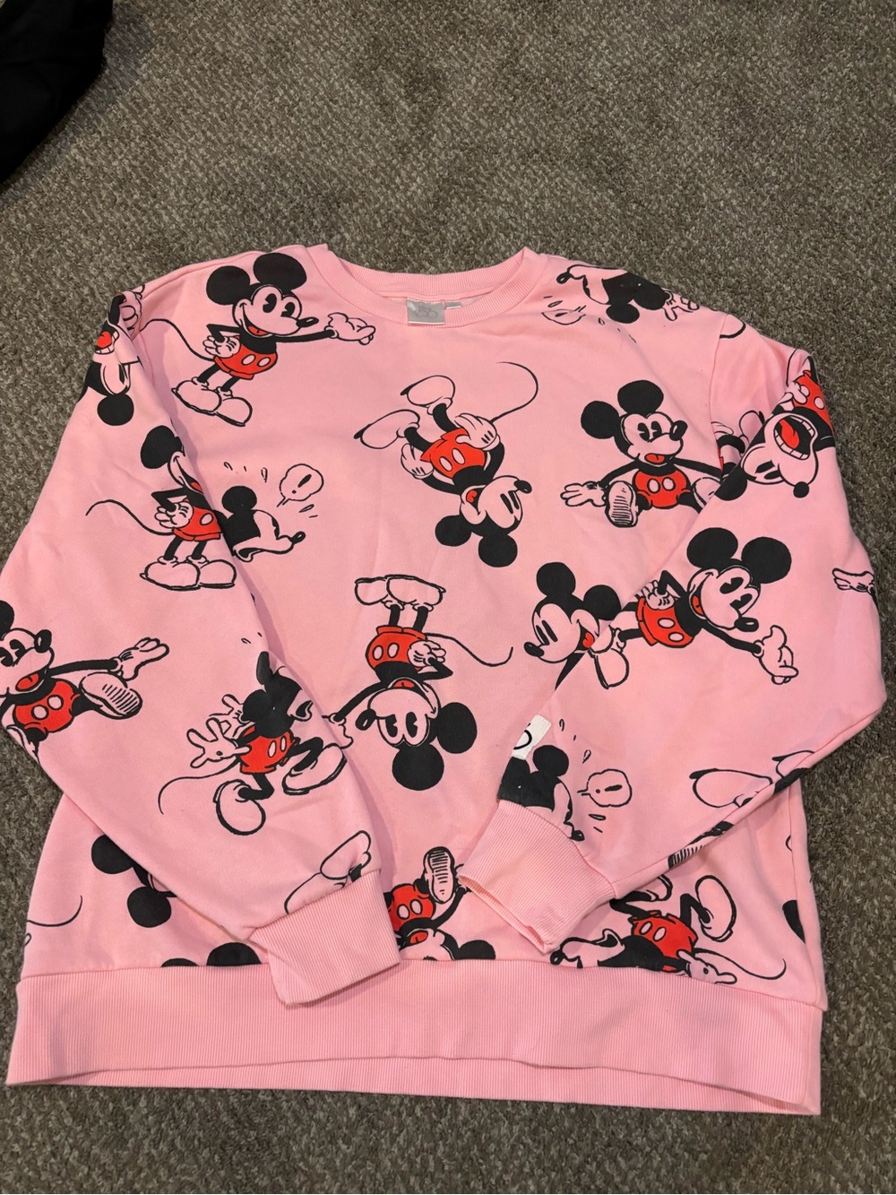 Disney Pink Mickey Mouse All-Over Crewneck Sweatshirt